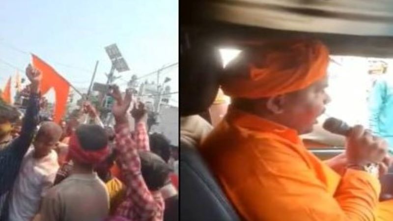सीतापुर : पुलिस की मौजूदगी में महंत ने मुस्लिम औरतों के बलात्कार की धमकी दी, लेकिन पुलिस टस से मस नहीं